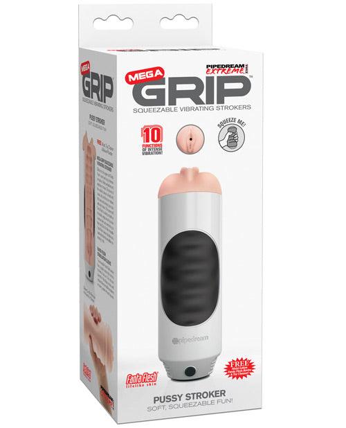 product image, Pdx Extreme Mega Grip Squeezable Vibrating Strokers - Pussy - SEXYEONE