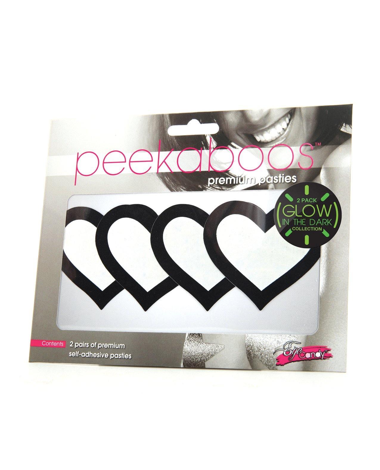 product image, Peekaboo Glow In The Dark Hearts - Pack Of 2 - SEXYEONE 