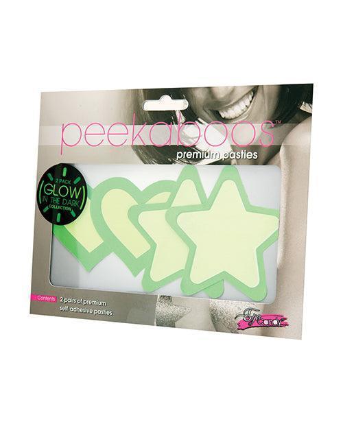 image of product,Peekaboos Glow In The Dark Hearts & Stars - 2 Pairs - SEXYEONE