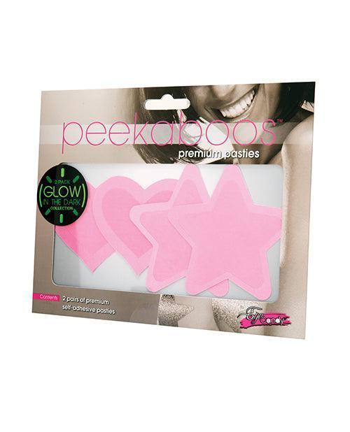 image of product,Peekaboos Glow In The Dark Hearts & Stars - 2 Pairs - SEXYEONE