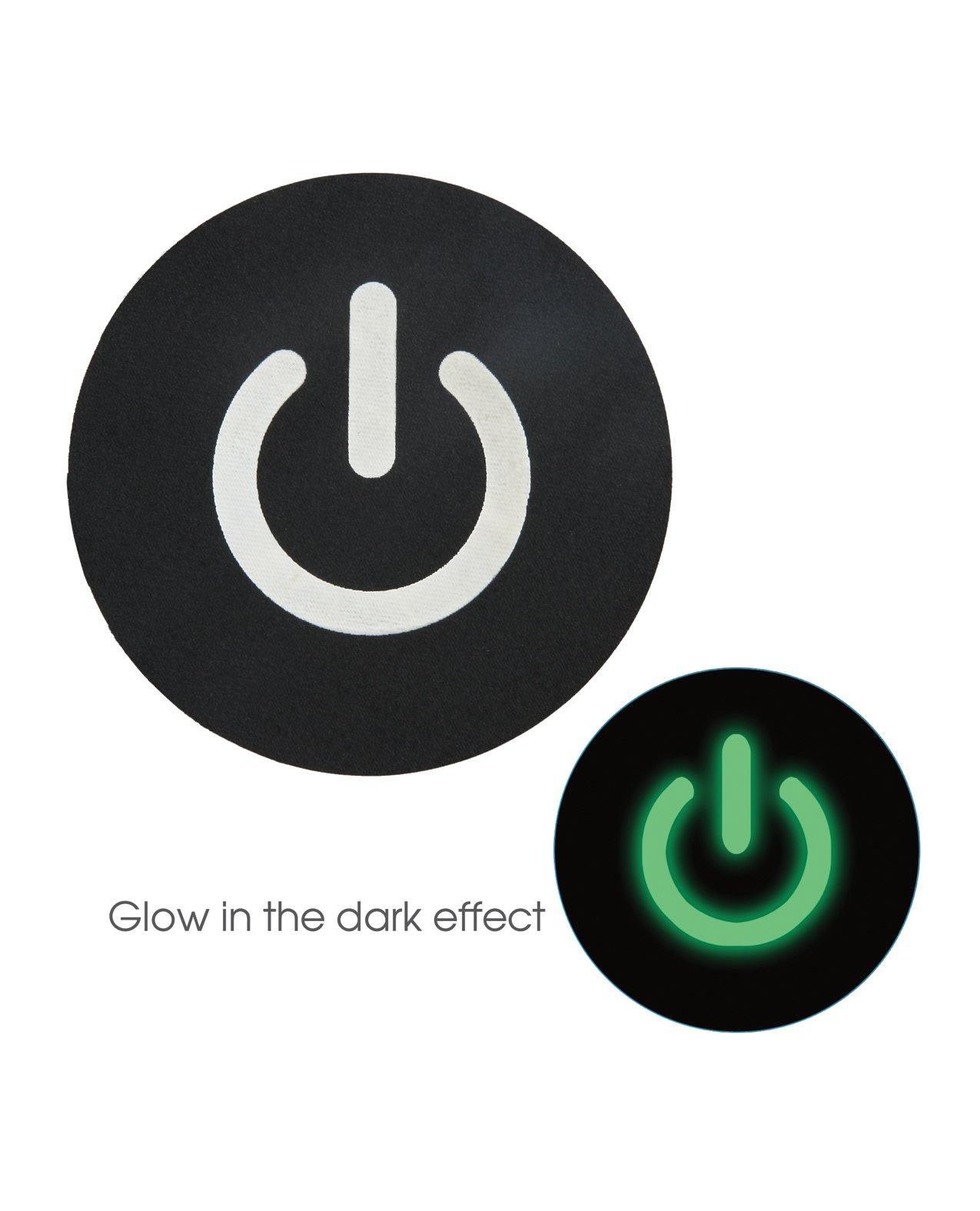 image of product,Peekaboos Glow In The Dark Power Button - Pack Of 2 - SEXYEONE 