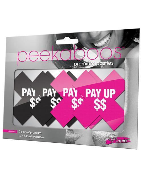 Peekaboos Pay Up Pasties - 2 Pairs 1 Black-1 Pink - {{ SEXYEONE }}