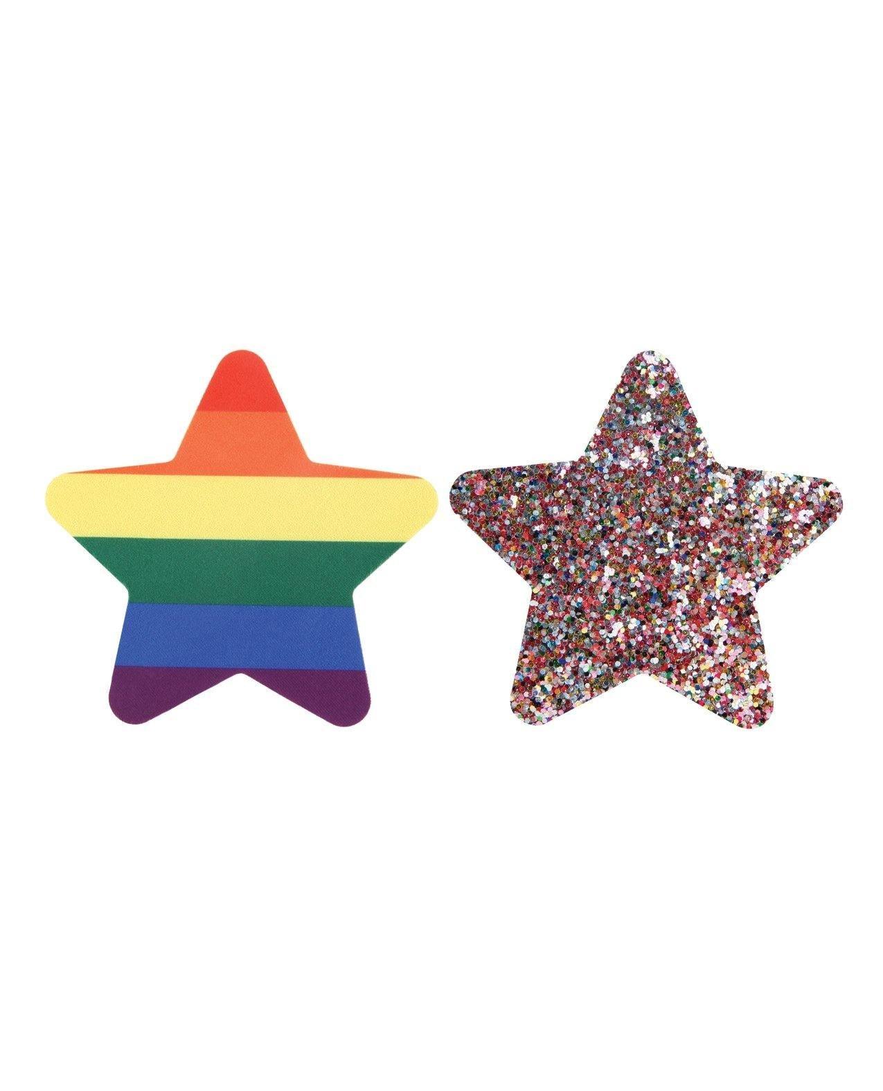 image of product,Peekaboos Pride Rainbow Glitter Stars - Pack Of 2 - SEXYEONE 