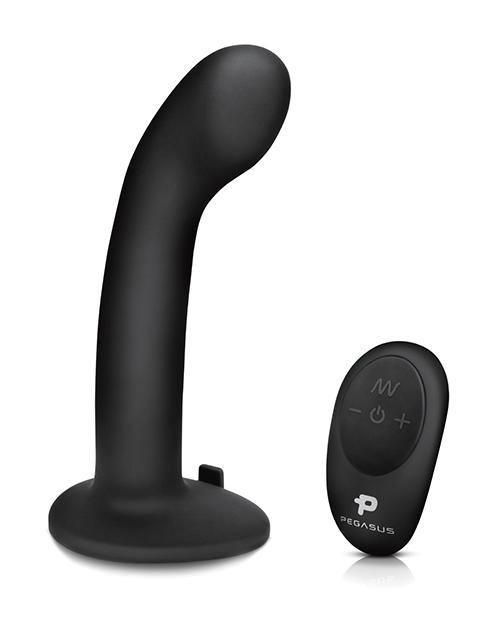 Pegasus 6" Rechargeable P-spot G-spot Peg W-adjustable Harness & Remote Set - Black - SEXYEONE 