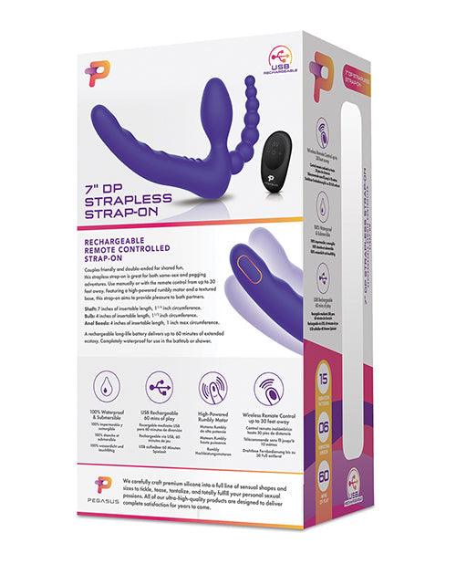 product image,Pegasus 7" Strapless Strap On W-remote - Purple - {{ SEXYEONE }}