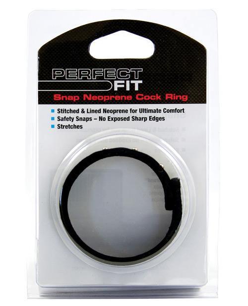 Perfect Fit Neoprene Snap Cock Ring - Black - SEXYEONE