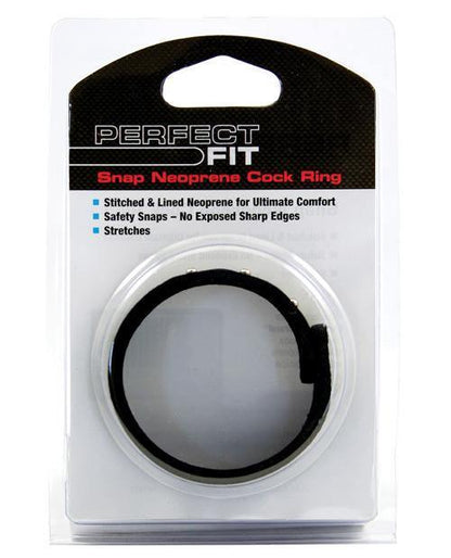 Perfect Fit Neoprene Snap Cock Ring - Black - SEXYEONE