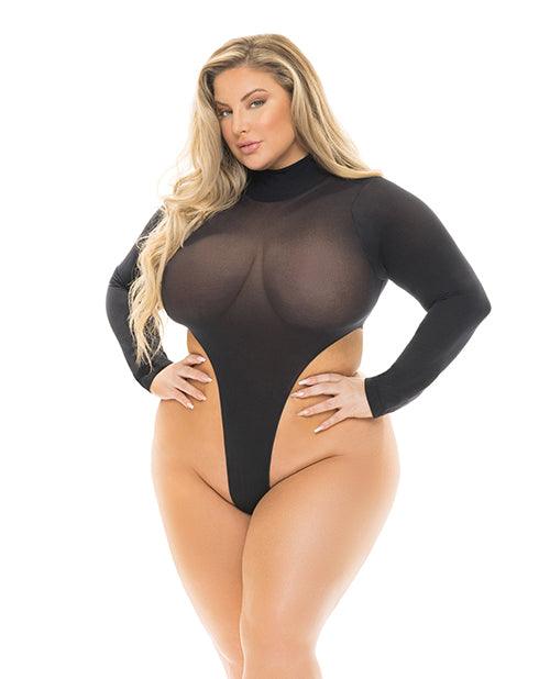 product image, Pink Lipstick High Af Body Suit Black Qn - SEXYEONE