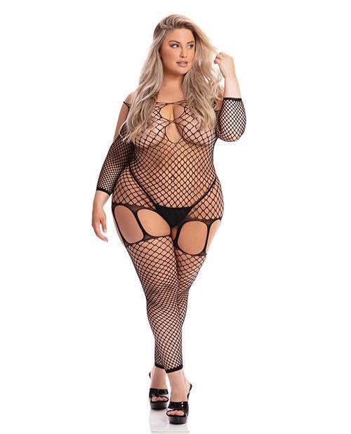 product image, Pink Lipstick In My Head Net Bodystocking - SEXYEONE