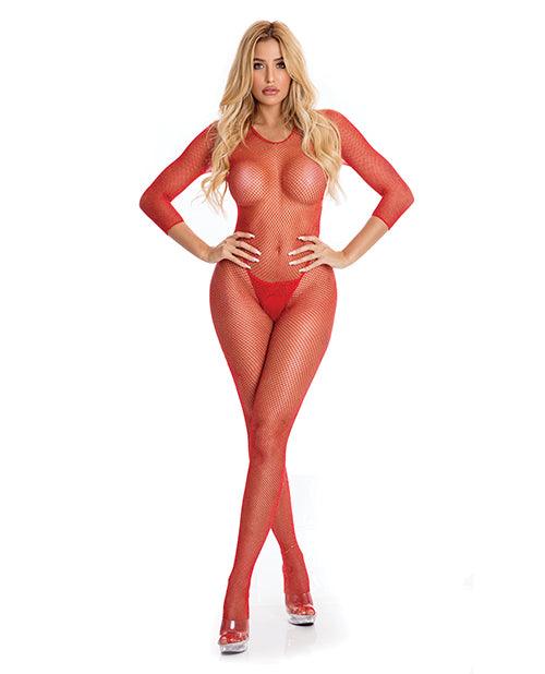 product image, Pink Lipstick Risque Crotchless Bodystocking - SEXYEONE
