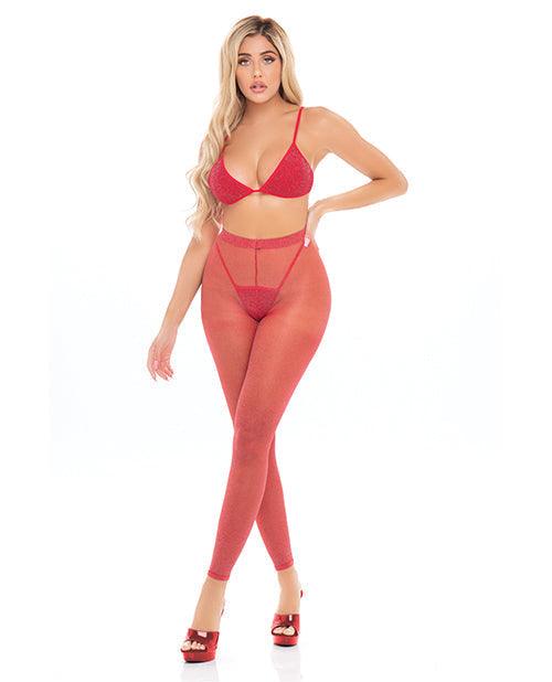 image of product,Pink Lipstick Tall Order Bra Top & Leggings O/s - SEXYEONE