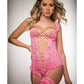 Pinklicious Demi Cup Lace Teddy W/snap Crotch & Stockings O/s - SEXYEONE