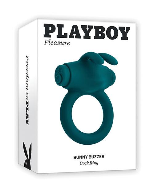 product image, Playboy Pleasure Bunny Buzzer Cock Ring - Deep Teal - SEXYEONE