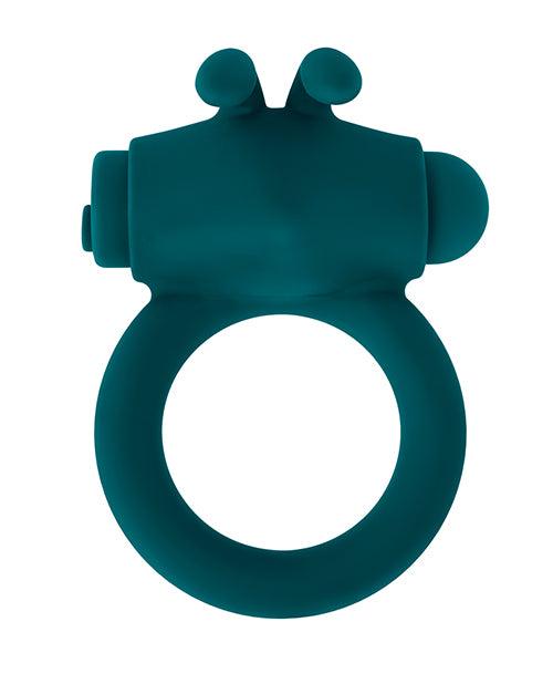 image of product,Playboy Pleasure Bunny Buzzer Cock Ring - Deep Teal - SEXYEONE