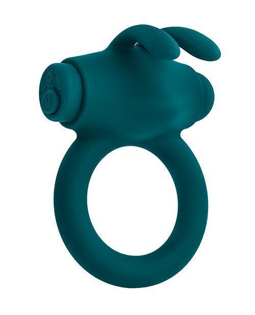 image of product,Playboy Pleasure Bunny Buzzer Cock Ring - Deep Teal - SEXYEONE