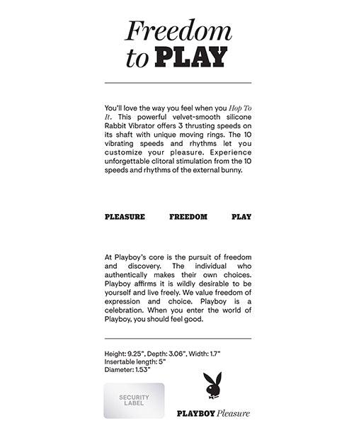 image of product,Playboy Pleasure Hop To It Rabbit Vibrator - Acai - SEXYEONE