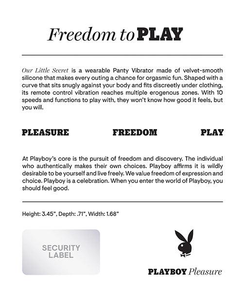 image of product,Playboy Pleasure Our Little Secret Panty Vibrator - Acai - SEXYEONE