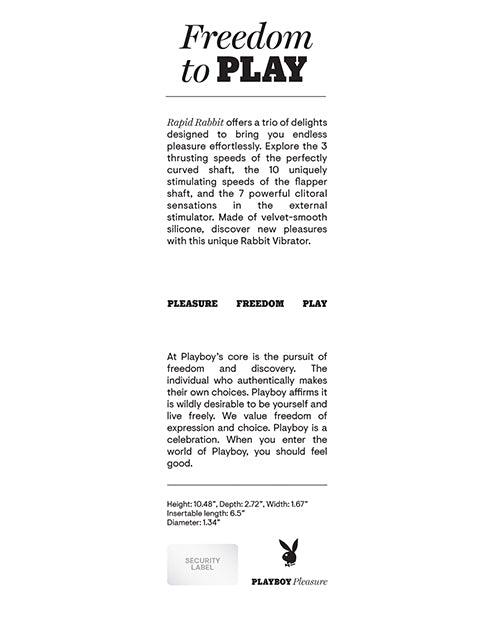 Playboy Pleasure Rapid Rabbit Vibrator - 2 Am - SEXYEONE