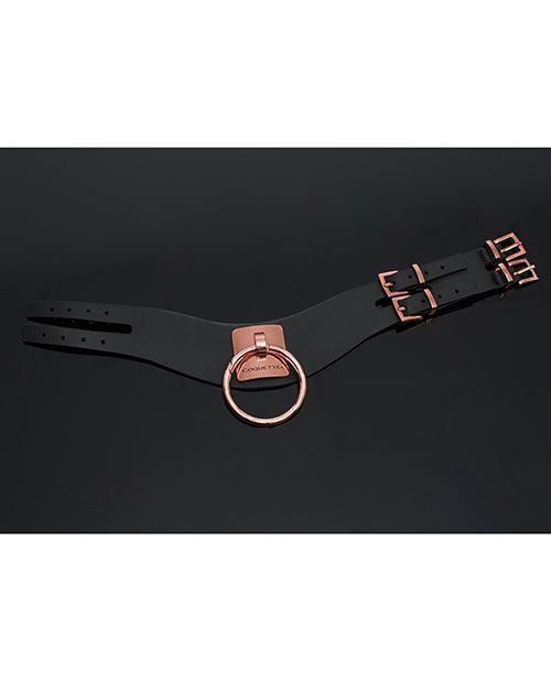 image of product,Pleasure Collection Adjustable Collar - Black-rose Gold - SEXYEONE