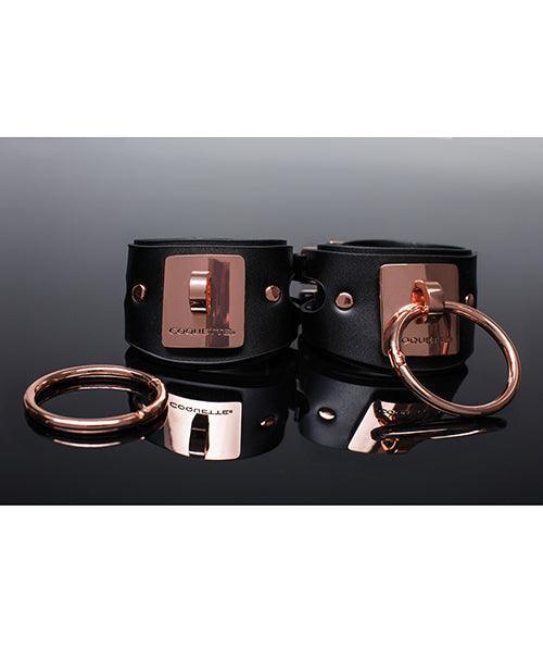 image of product,Pleasure Collection Adjustable Handcuffs - Black-rose Gold - SEXYEONE