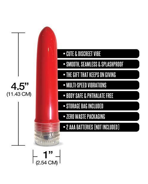 Pleasure Package I Didn't Know Your Size 4" Multi Speed Vibe  - Red - SEXYEONE