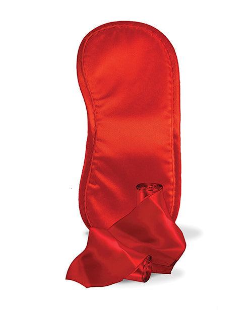image of product,Pleasure Package We're Going To Need A Safe Word Satin Blind Fold, Wrist & Ankle Sash - Red - SEXYEONE