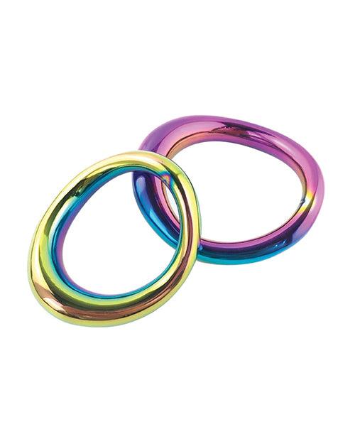 product image, Plesur 1-3/4" Metal Cock Ring - Rainbow - SEXYEONE