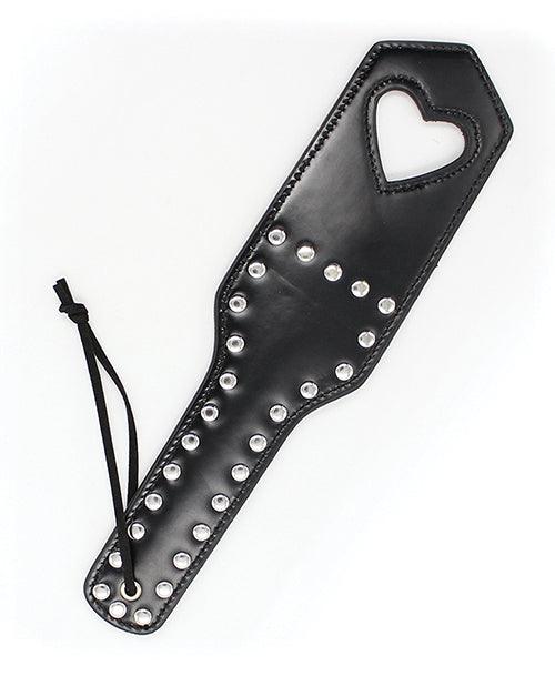 image of product,Plesur Cut-out Heart W-studs Paddle - Black - SEXYEONE
