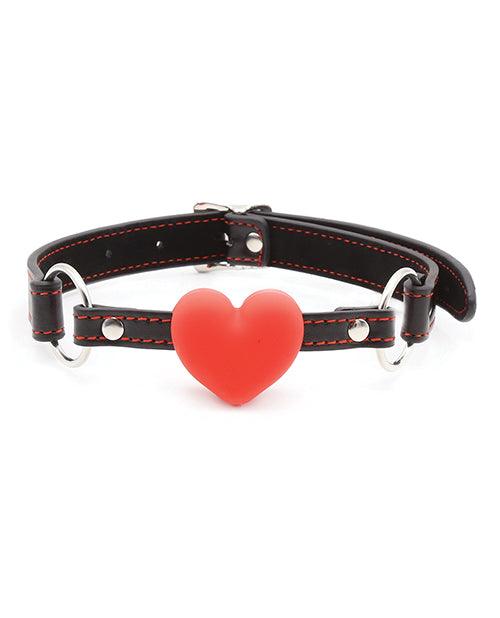 product image, Plesur Heart Ball Gag W-red Hearts - Black - SEXYEONE