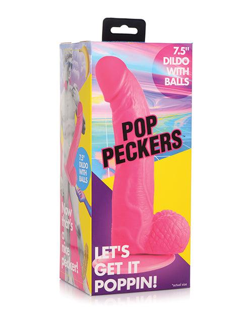 image of product,Pop Peckers 7.5" Dildo W/balls - SEXYEONE