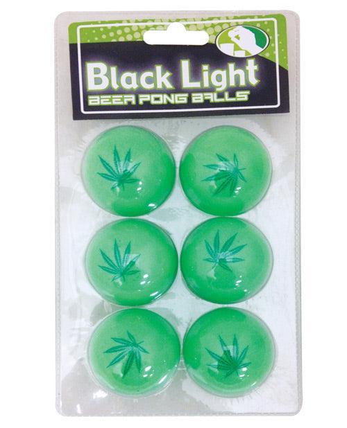 Pot Leaf Black Light Pong Balls - Green Pack Of 6 - SEXYEONE