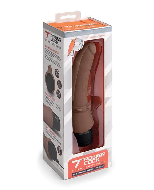 product image, Powercocks 7" Slim Anal Realistic Vibrator - SEXYEONE