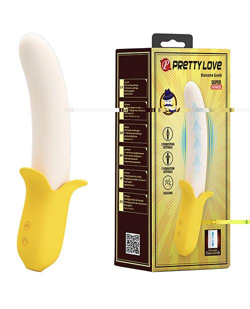product image, Pretty Love Banana Geek Thrusting Vibrator - Yellow - SEXYEONE