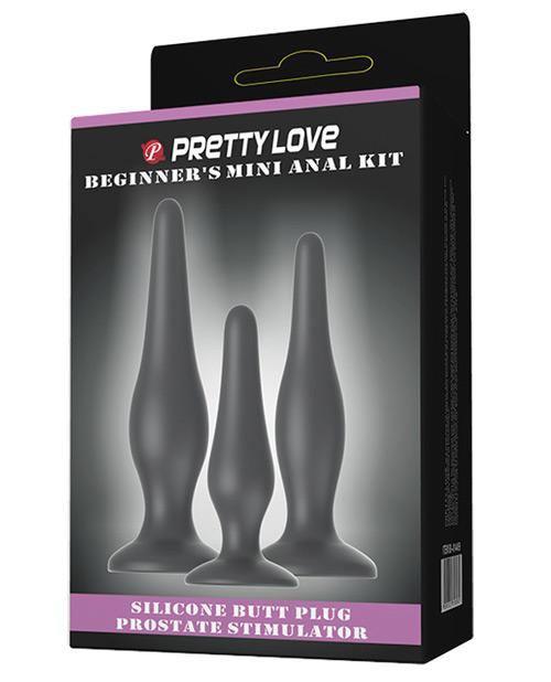 product image, Pretty Love Beginner's Mini Anal Kit - Black Set Of 3 - SEXYEONE