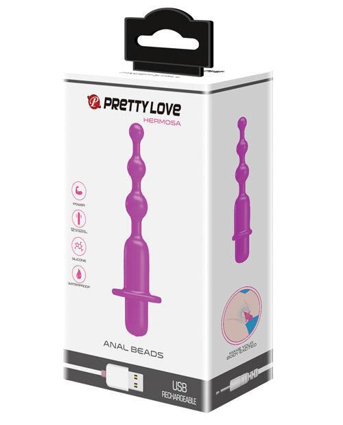 product image, Pretty Love Hermosa Anal Beads Vibrator - 12 Function Fuchsia - SEXYEONE