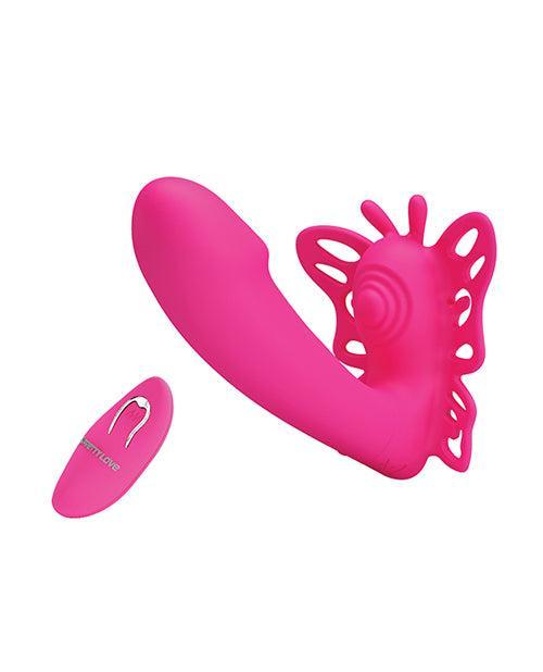 image of product,Pretty Love Katherine Wearable Butterfly Vibrator - Fuchsia - SEXYEONE