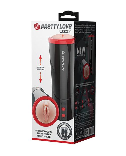 product image, Pretty Love Ozzy Thrusting Male Masturbator W/flesh Sleeve - Black - SEXYEONE