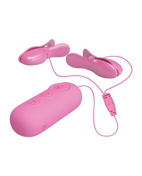 image of product,Pretty Love Romantic Wave Ii Estim & Vibrating Nipple Clip - Pink - SEXYEONE