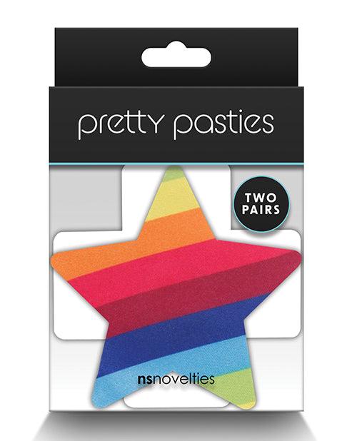 product image, Pretty Pasties Pride Cross & Star Rainbow - 2 Pair - SEXYEONE