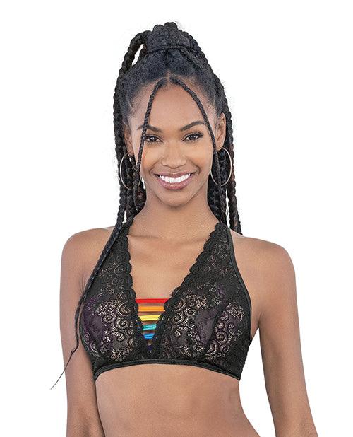 product image, Pride Lace Rainbow Strappy Top Black O/s - SEXYEONE