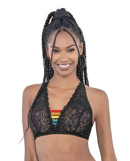 Pride Lace Rainbow Strappy Top Black O/s - SEXYEONE