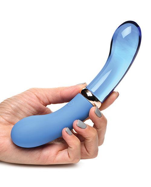 product image,Prisms Vibra-glass 10x Dual Ended G Spot Silicone-glass Vibrator - Bleu - SEXYEONE