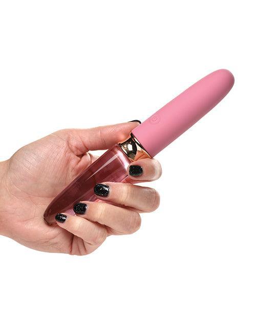 product image,Prisms Vibra-glass 10x Dual Ended Smooth Silicone-glass Vibrator - Rose - SEXYEONE