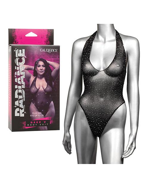 product image, Radiance Deep V Body Suit Black Qn - SEXYEONE