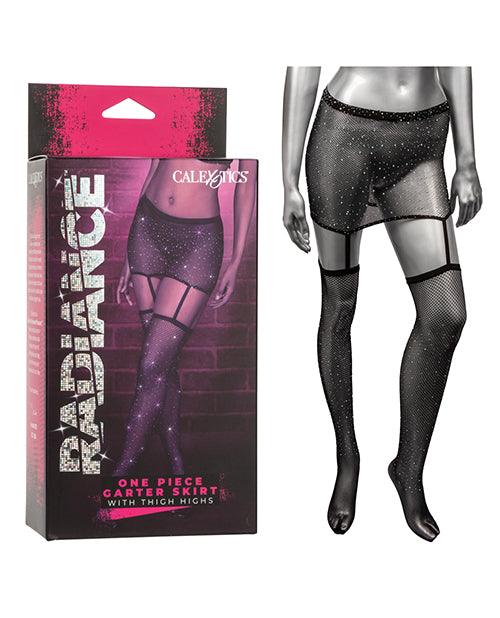 product image, Radiance One Piece Garter Skirt W/thigh Highs - Black - SEXYEONE