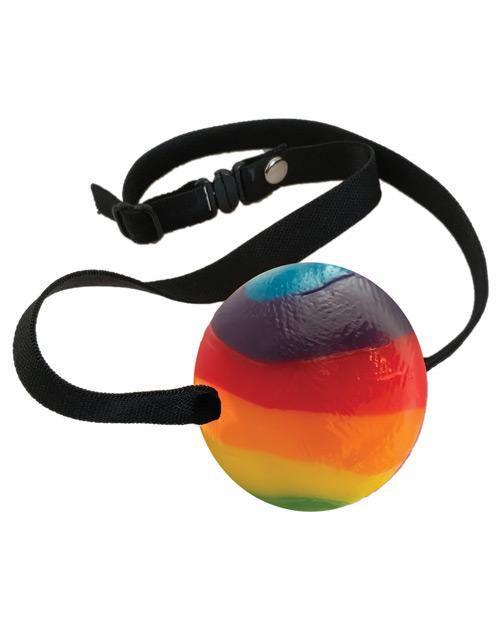 image of product,Rainbow Candy Ball Gag - Strawberry - SEXYEONE