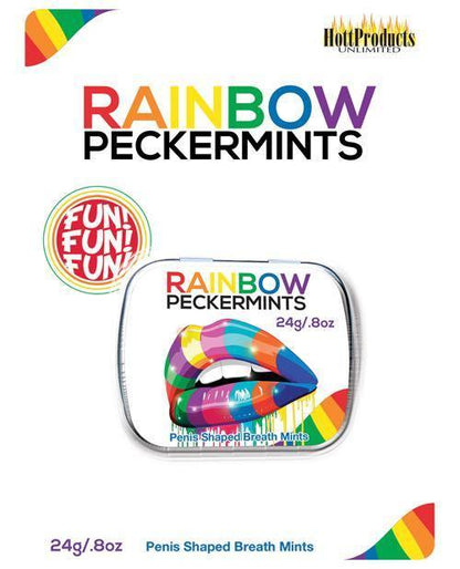 Rainbow Pecker Shape Candies In Tin-carded - SEXYEONE