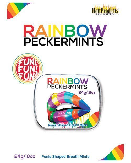 product image, Rainbow Pecker Shape Candies In Tin-carded - SEXYEONE