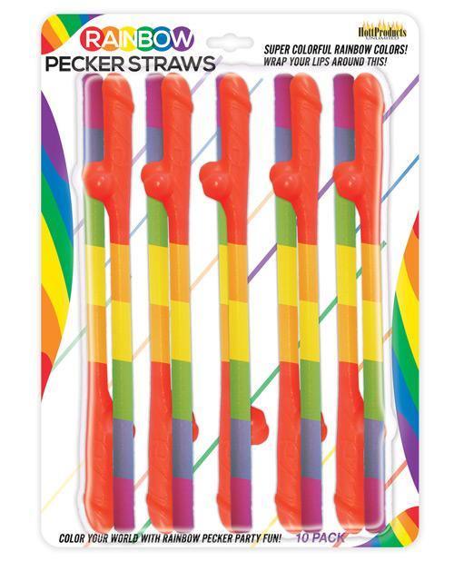 product image, Rainbow Pecker Straws Pack Of 10 - SEXYEONE
