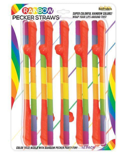 Rainbow Pecker Straws Pack Of 10 - SEXYEONE